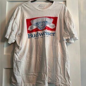 Vintage Budweiser White and Red Short Sleeve Tee